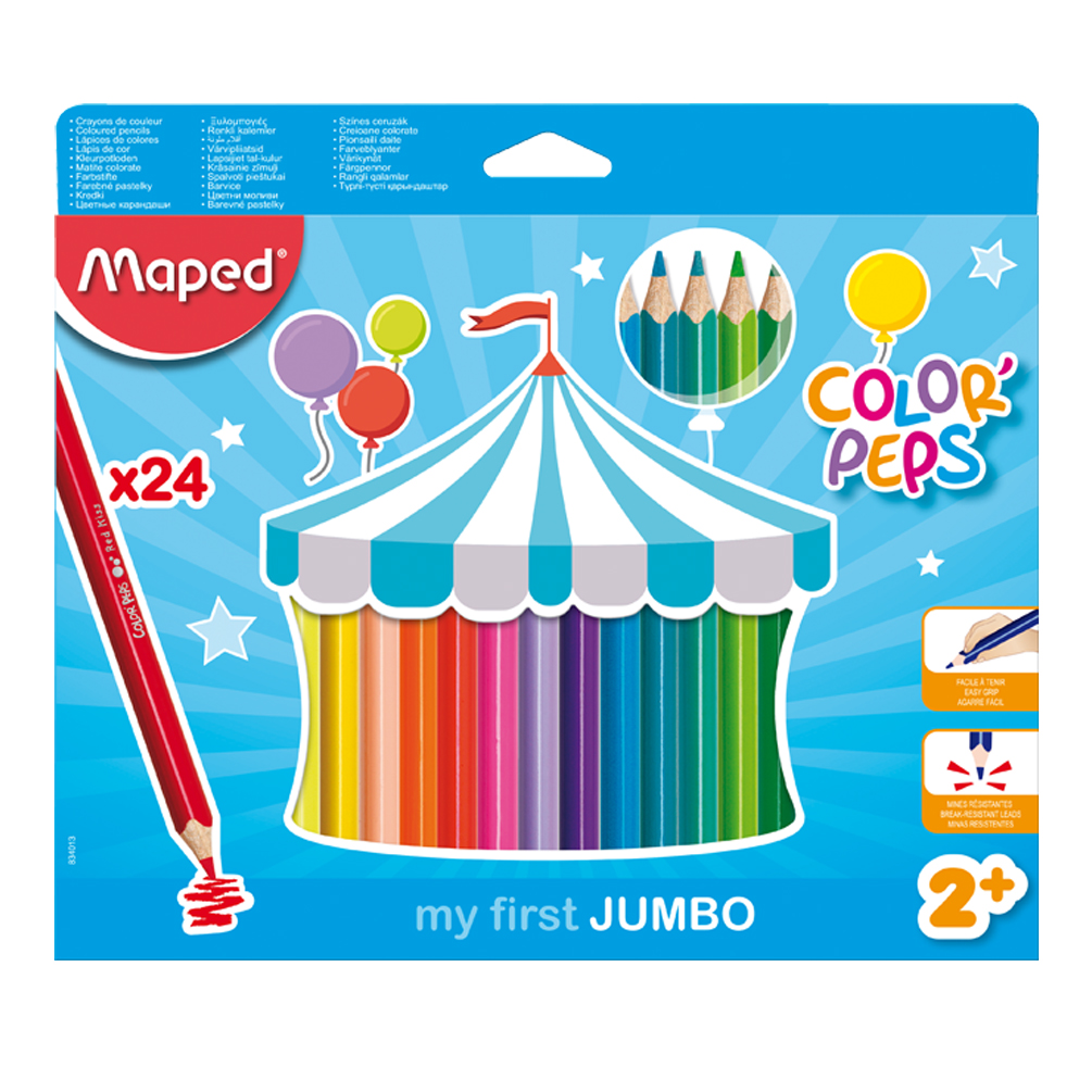 Pastelky trojhranné 24 ks Color Peps JUMBO, Maped