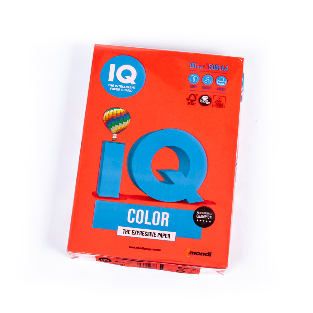 E-shop Farebný papier A4 IQ Color 80g 500ks, korálovočervený