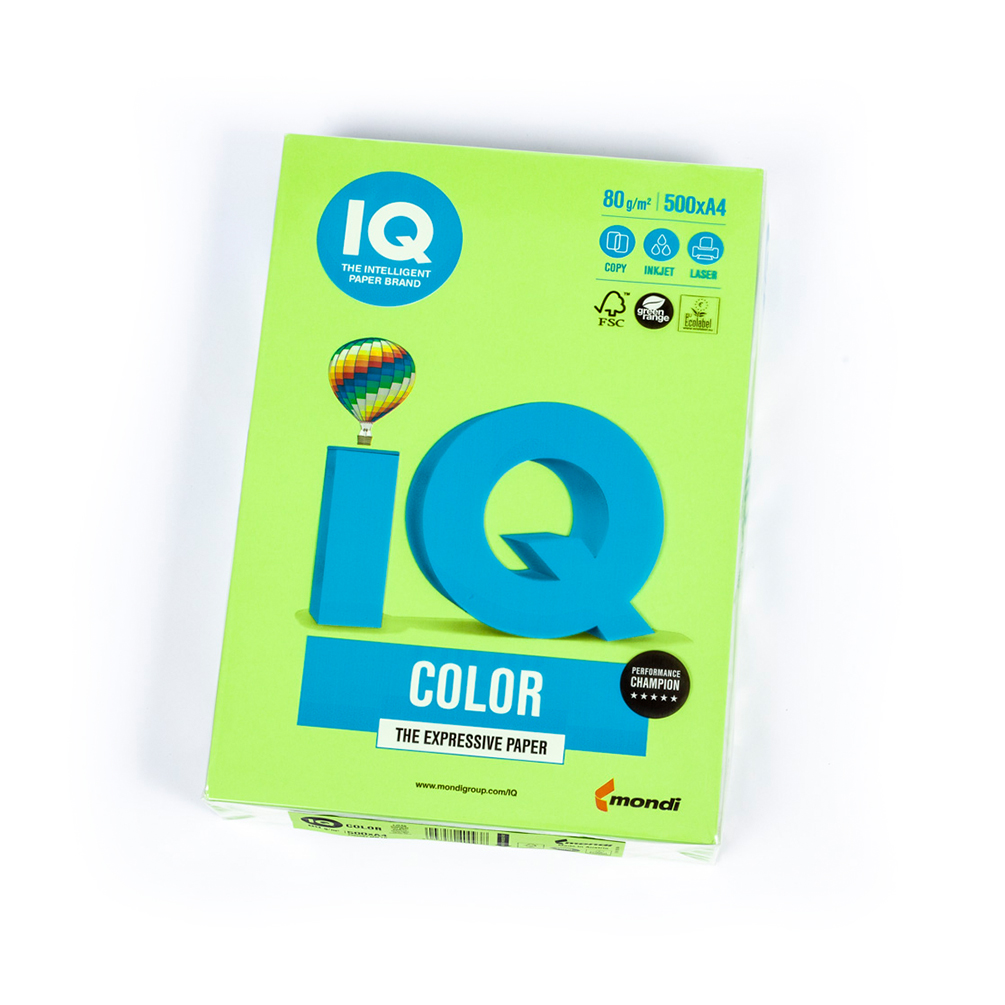 E-shop Farebný papier A4 IQ Color 80g 500ks, limetkovo zelený