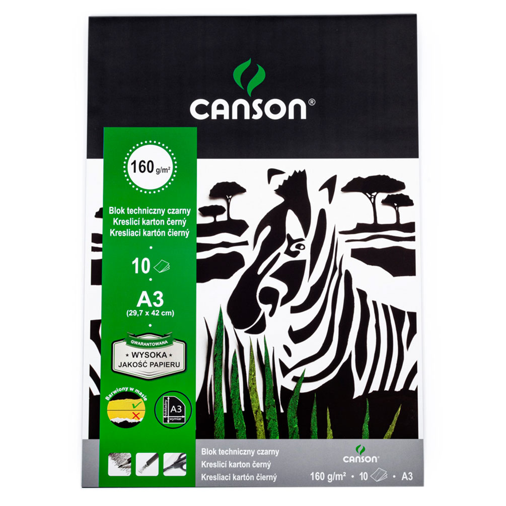 E-shop Blok čiernych papierov Canson A3 10 listov 160g