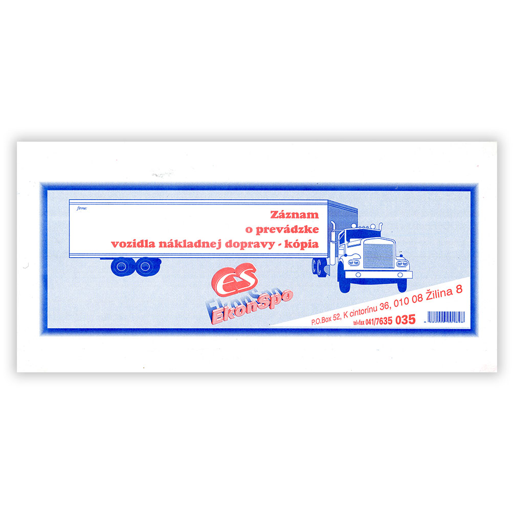 E-shop Záznam o prevádzke vozidla nákladnej dopravy - kópia