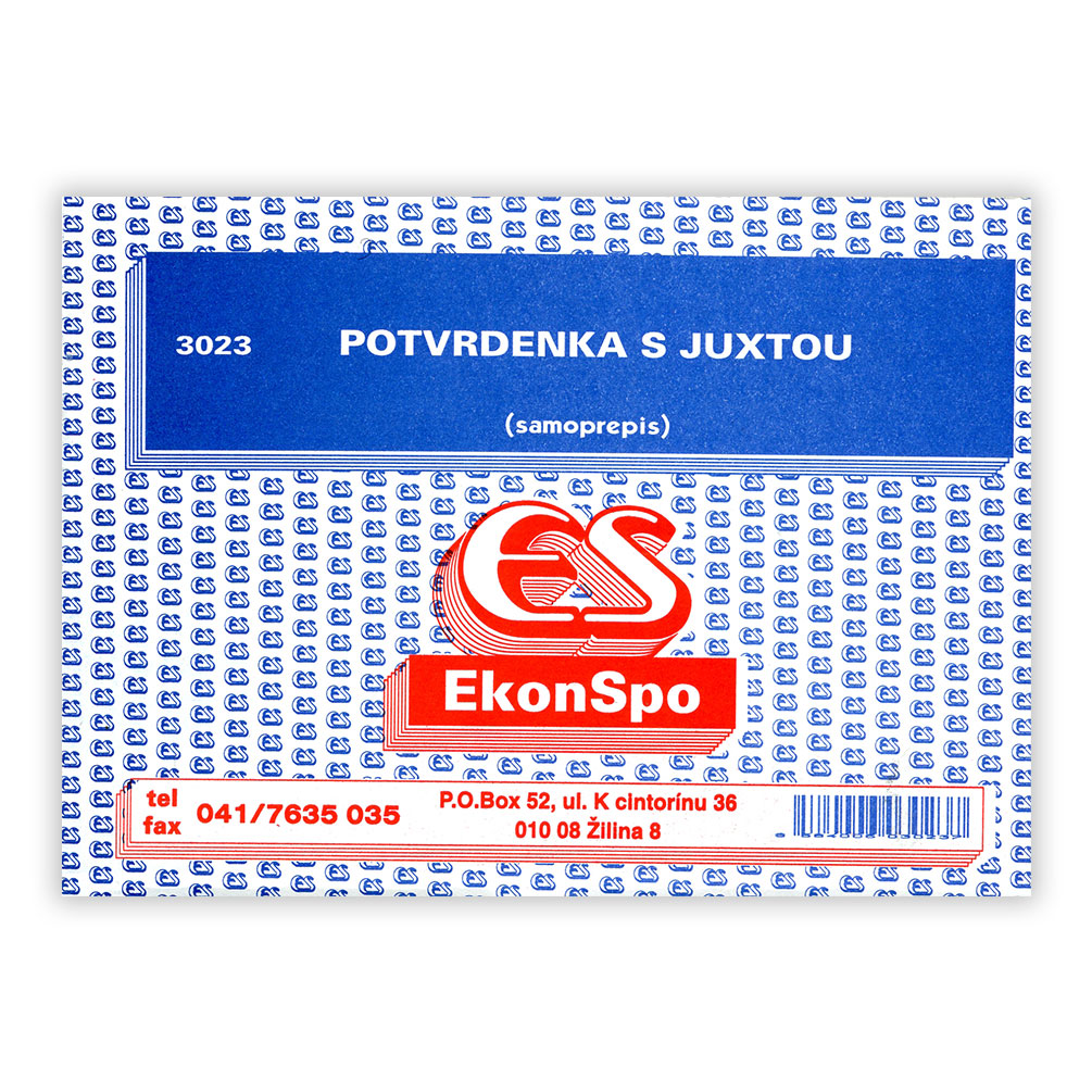 E-shop Potvrdenka s juxtou Ekonspo, samoprepis