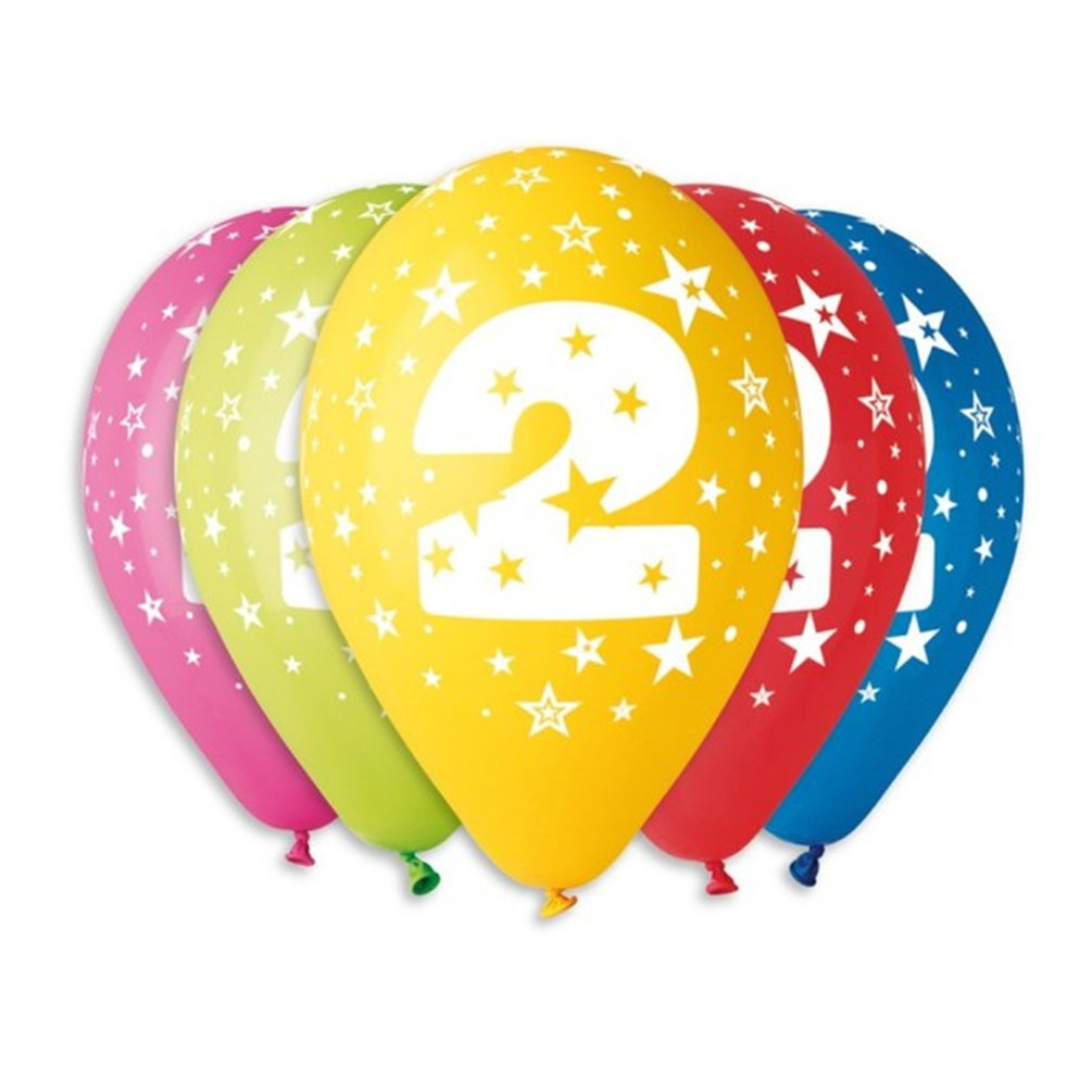 E-shop Balóny s číslom 2 hviezdy 5ks