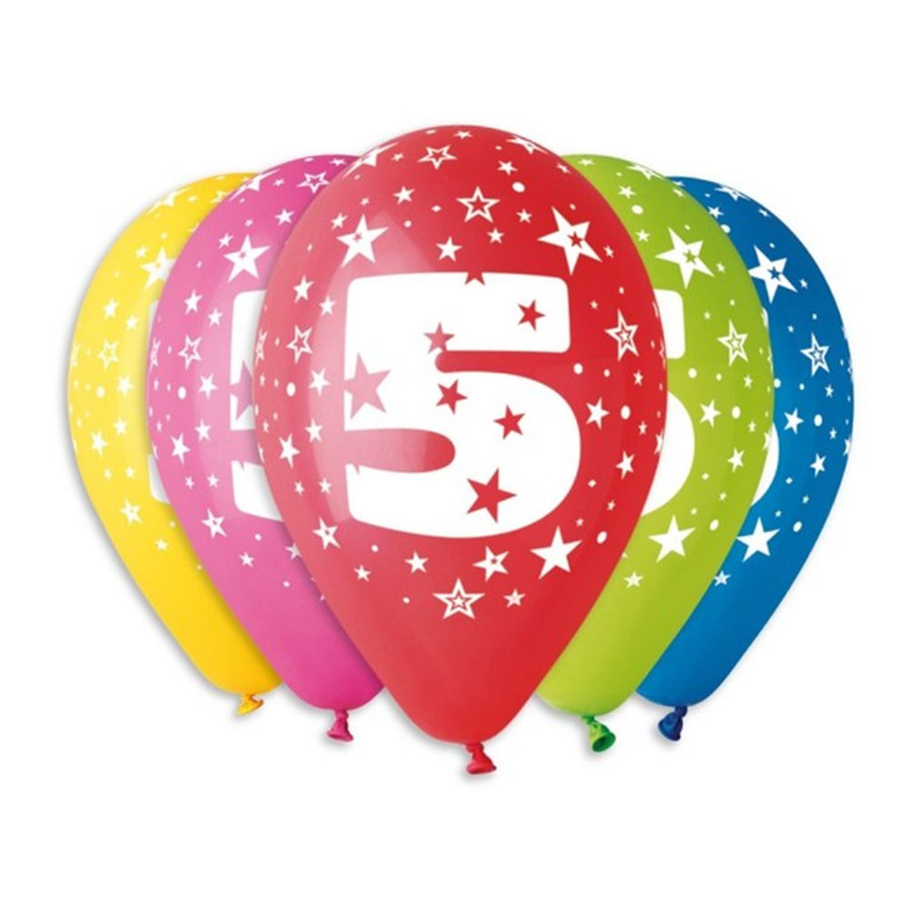 E-shop Balóny s číslom 5 hviezdy 5ks