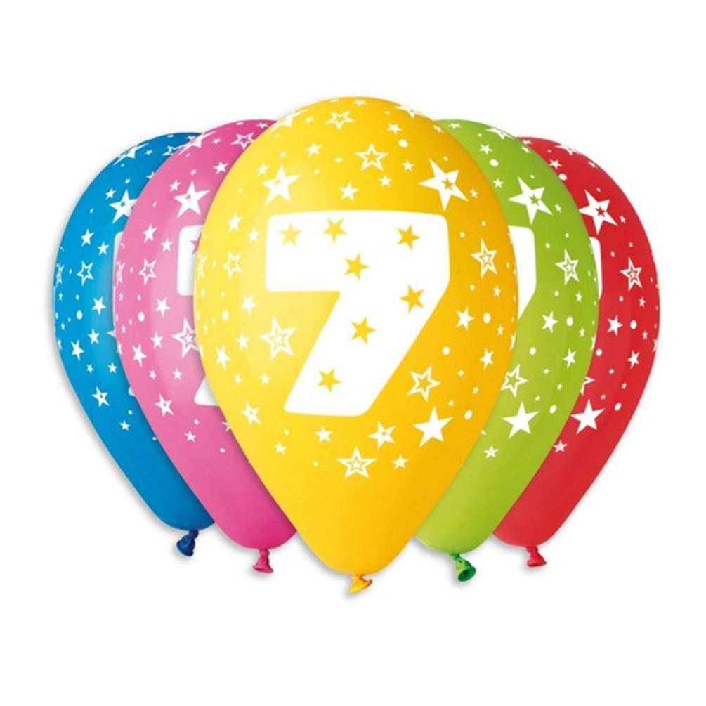 E-shop Balóny s číslom 7 hviezdy 5ks