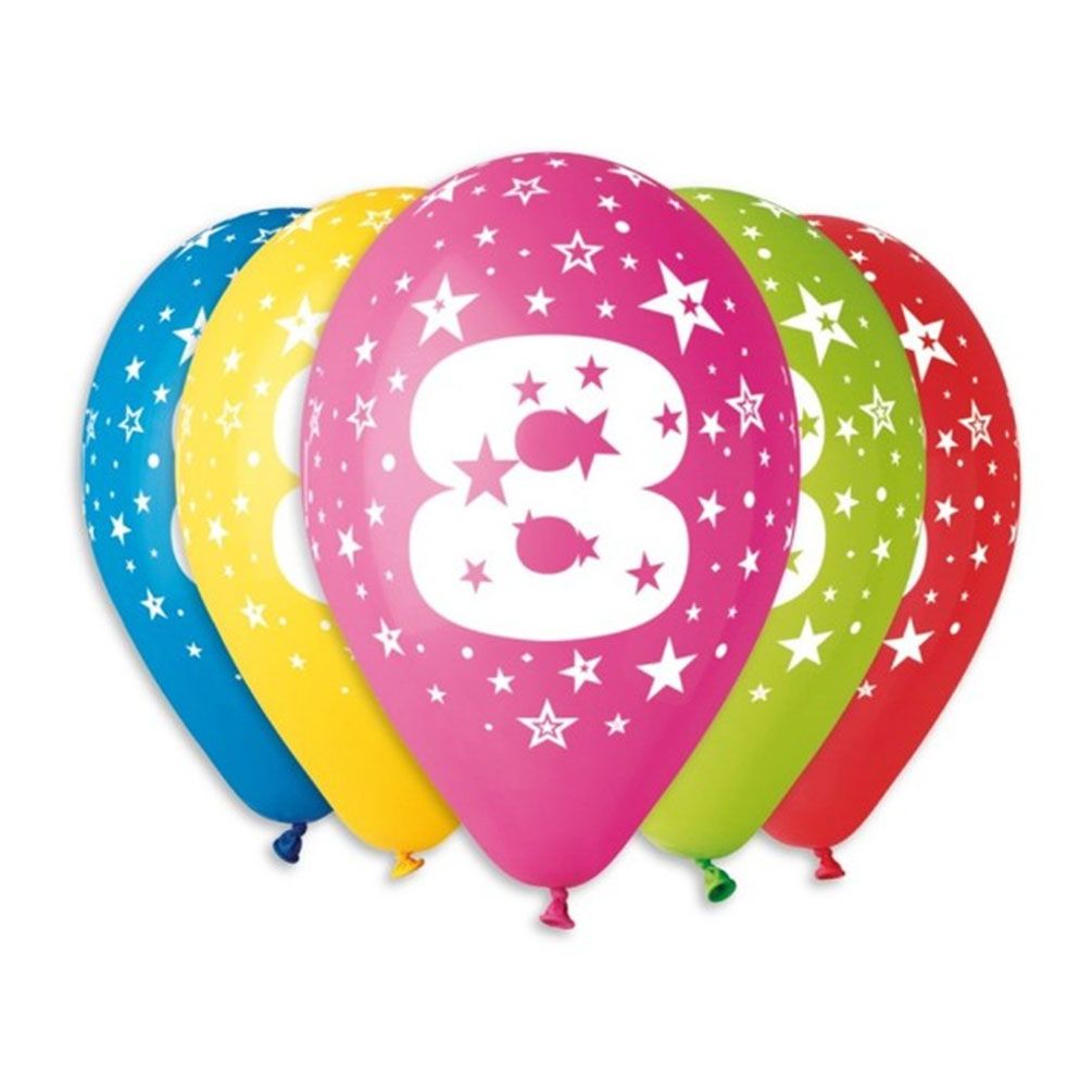 E-shop Balóny s číslom 8 hviezdy 5ks