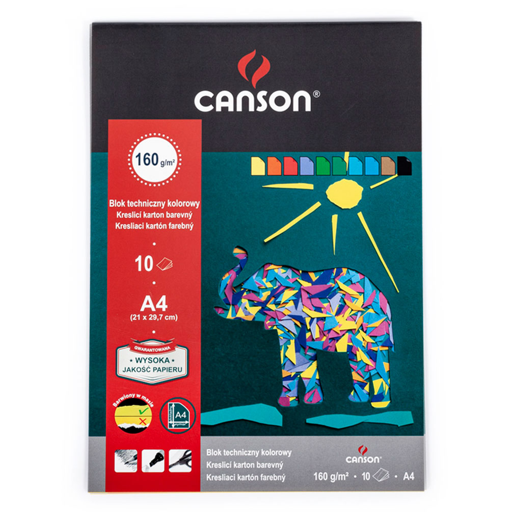 E-shop Blok farebných papierov Canson A4 10 listov 160g
