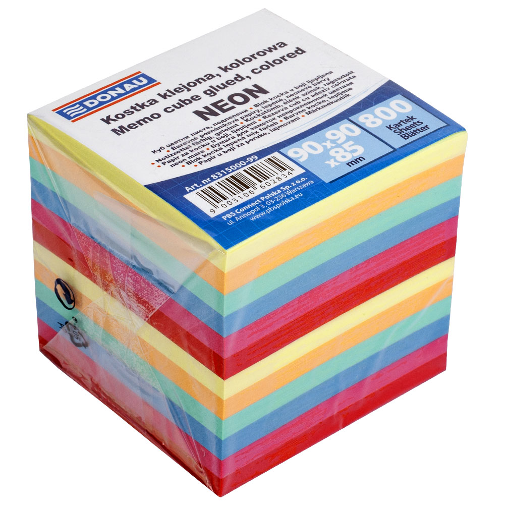 E-shop Blok kocka 9x9x9cm farebný, lepený