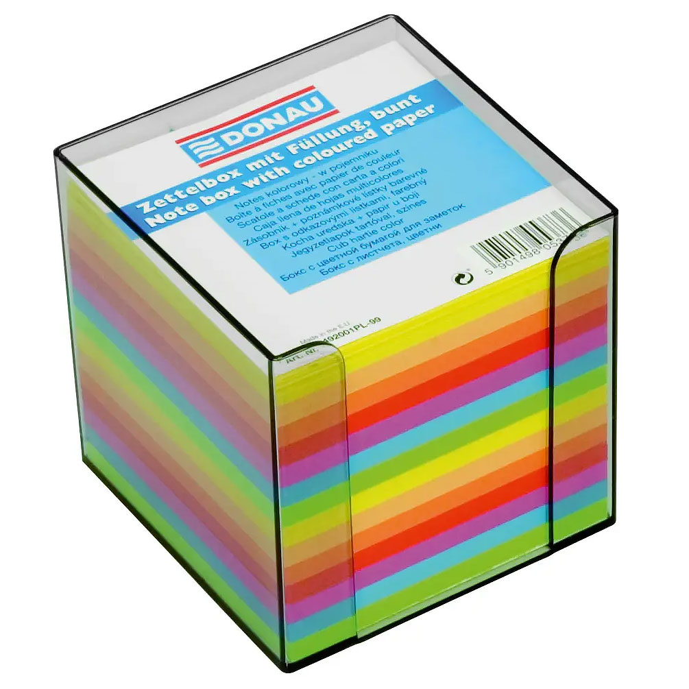 E-shop Blok kocka 9x9x9cm farebný v PVC stojane