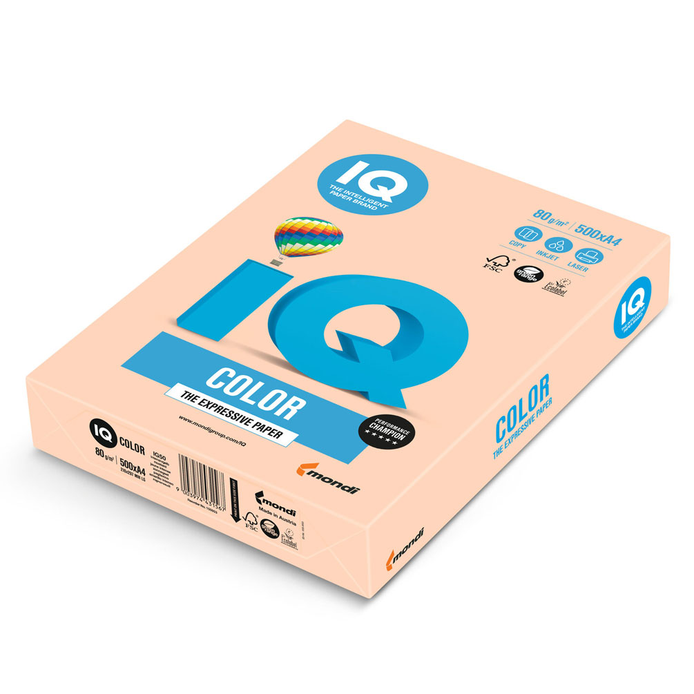 E-shop Farebný papier A4 IQ Color 80g 500ks, lososový