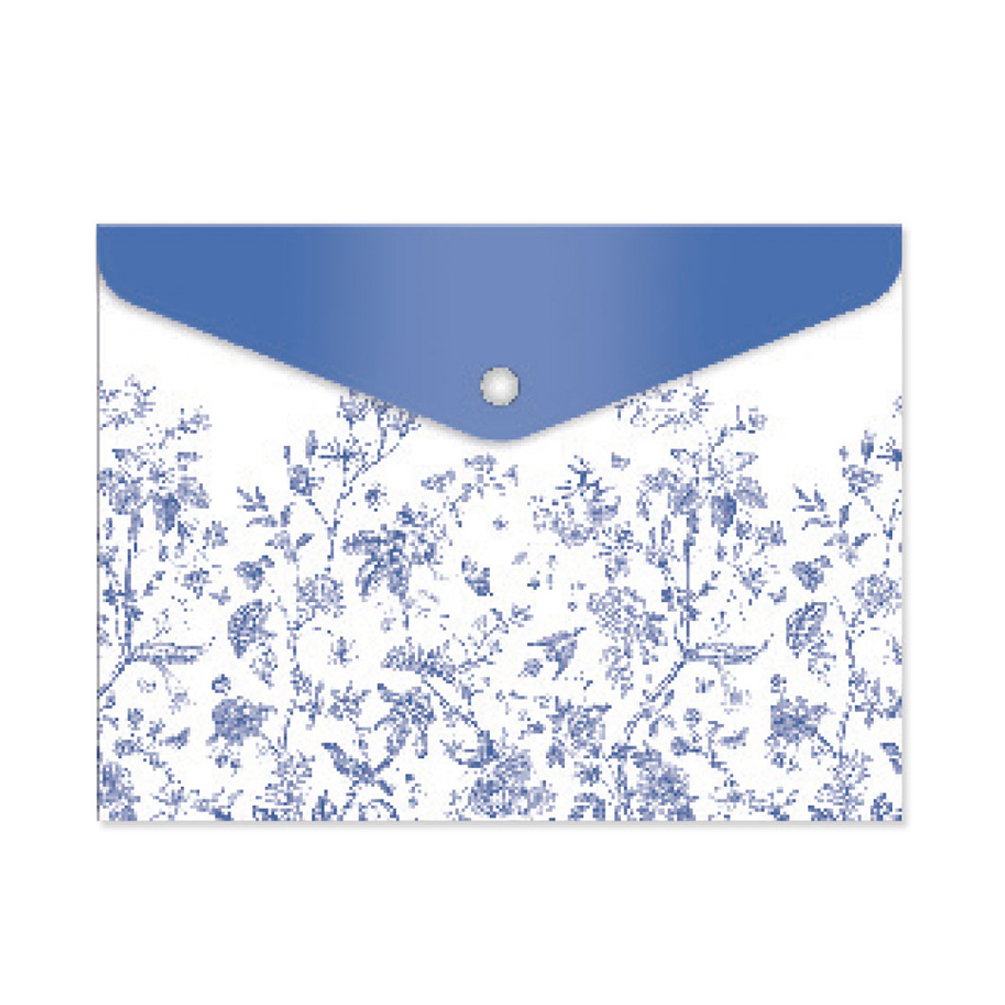 E-shop Obal na dokumenty A5 so zapínaním Kvety modré