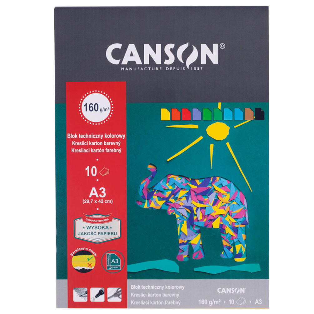 E-shop Blok farebných papierov Canson A3 10 listov 160g