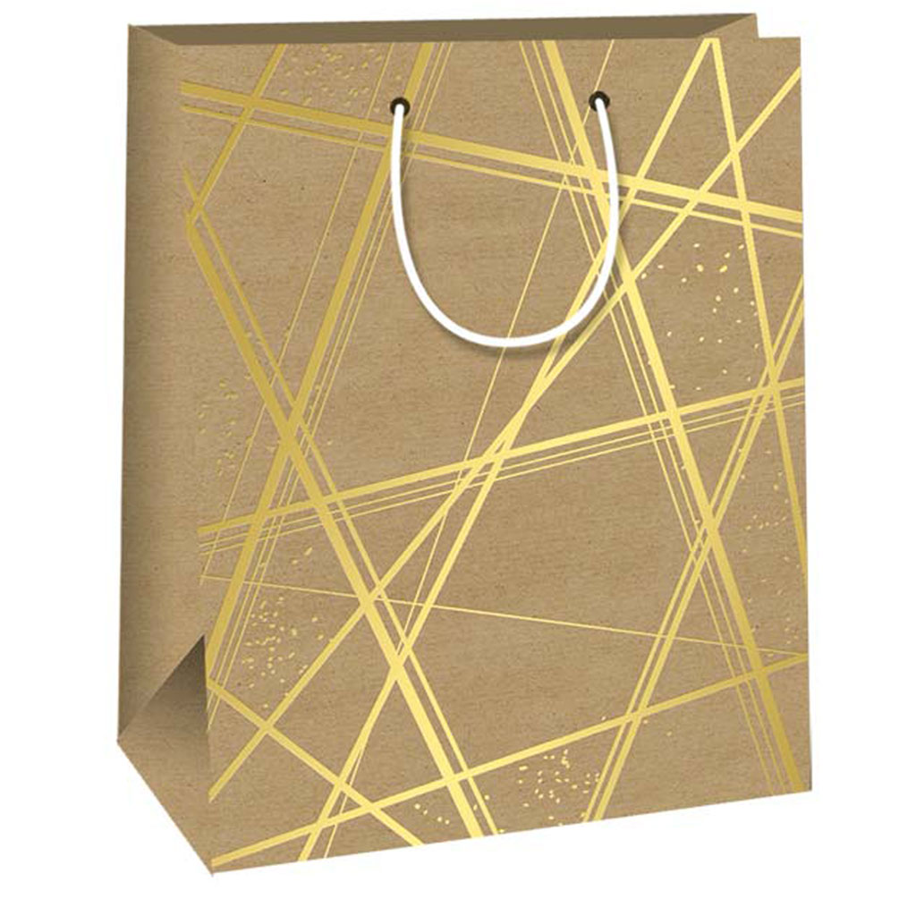 E-shop Darčeková taška 26 x 13 x 32 cm, hnedo - zlatá